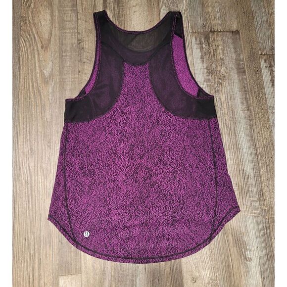 Lululemon Sculpt Tank Top Loose Purple Mesh Back Cut-Out Fitness Shirt 6 - Picture 1 of 4